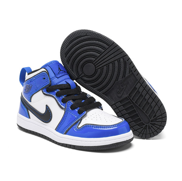 Youth Running Weapon Air Jordan 1 White/Blue Shoes 0029
